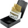 7 Seturi burghie metal HSS-R, HSS-G, HSS-Ti, HSS-Co5% DIN 338 - Trusa burghie metal HSS-TIN DIN 338 19 db (pcs) d 1-10x0,5mm - Stoc curent - 1 buc