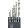 7 Seturi burghie metal HSS-R, HSS-G, HSS-Ti, HSS-Co5% DIN 338 - Trusa burghiu metal rectificat HSS-GS DIN 338 6 db (pcs) d 2-3-4-5-6-8mm - Stoc curent - 1 buc