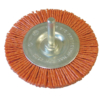 Perii de sarma cu ax pentru mandrina masini manuale de gaurit - Perie circulara nylon abraziv pe ax D100/B8 ANS - Verifica stoc - 1 buc