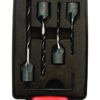 Zencuitoare HSS pentru burghie de lemn - Set burghie de lemn + zencuitoare D 3, 4, 5, 6 mm in cutie de plastic + cheie imbus - 1 buc.
