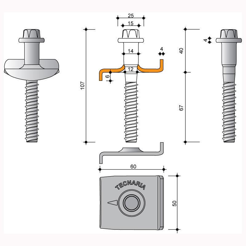 Conectori cu bolt si placa dintata Tecnaria CTCEM pentru plansee din caramida sau beton slab - imagine 6