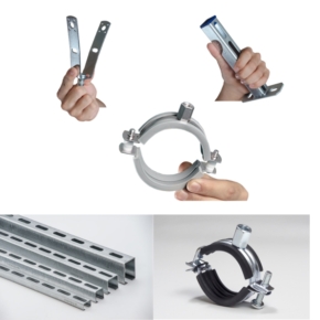 INSTALAȚII - Coliere Conducta și Splinkere, Sină perforată, Console, Cleme metal RF FIRE