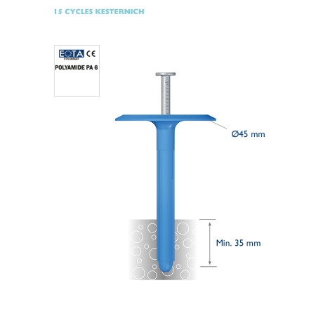 Diblu poliamida ISPC-50 8xLmm pentru fixarea termohidroizolatiilor la terase - Diblu termoizolatie terase ISPC-50x155mm - 101 - 120 mm - 100 bc