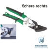Foarfeca IDEAL taiere inainte/pe dreapta parghie dubla, 240 mm HRC 58-60 inox FREUND