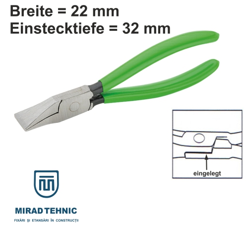 Cleste indoit tabla drept, latime 22 mm, adancime lucru 28 mm