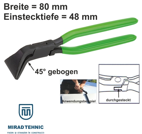 Cleste indoit tabla cu cap la 45°, latime 80 mm, adancime 48 mm