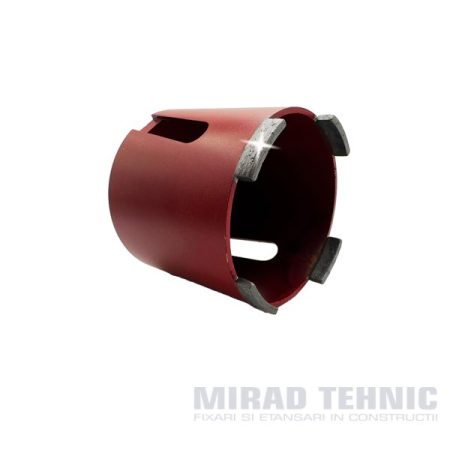 Carota diamantata cu coada Hex \ SDS pentru doze 68 si 80 mm - Carota cu segmente diamantate 80 mm cu antrenate hexagon - 80 mm