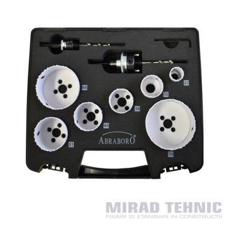 Seturi de carote HSS-Co8% - Set carote HSS-Co8% ALBE ELECTRICIENI D 22 /35 /38 /44 /51 /68 /76 mm + 2 pcs adapter (ZE 2/ZE 5)